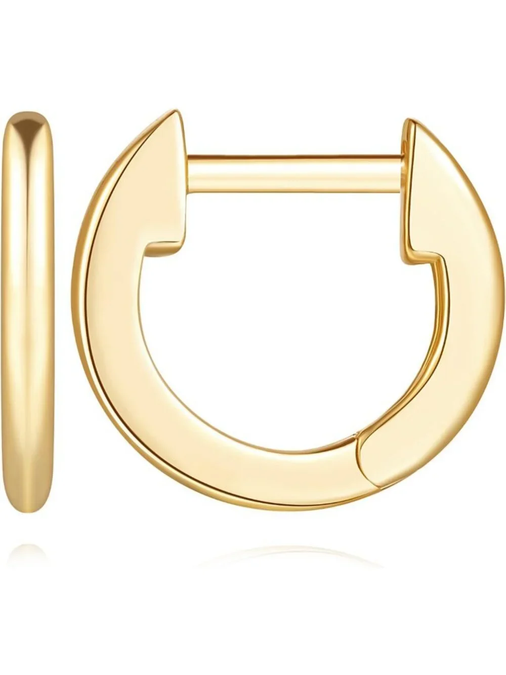 14K Gold Small Huggie Hoop Earrings - Elegant Everyday Jewelry, Lightweight